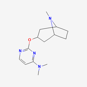 molecular formula C14H22N4O B2763012 N,N-dimethyl-2-({8-methyl-8-azabicyclo[3.2.1]octan-3-yl}oxy)pyrimidin-4-amine CAS No. 2189368-22-5
