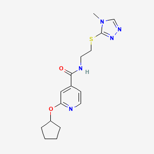 2-(cyclopentyloxy)-N-(2-((4-methyl-4H-1,2,4-triazol-3-yl)thio)ethyl)isonicotinamide