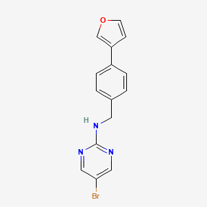 molecular formula C15H12BrN3O B2763022 5-Bromo-N-[[4-(furan-3-yl)phenyl]methyl]pyrimidin-2-amine CAS No. 2380058-84-2