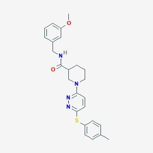 molecular formula C25H28N4O2S B2763024 N-(3-methoxybenzyl)-1-(6-(p-tolylthio)pyridazin-3-yl)piperidine-3-carboxamide CAS No. 1114613-77-2