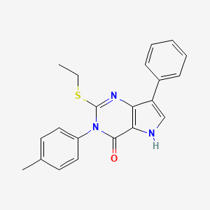 molecular formula C21H19N3OS B2763028 2-(ethylthio)-7-phenyl-3-(p-tolyl)-3H-pyrrolo[3,2-d]pyrimidin-4(5H)-one CAS No. 2034574-04-2