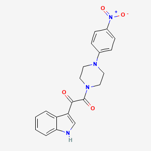 molecular formula C20H18N4O4 B2763029 1-(1H-吲哚-3-基)-2-[4-(4-硝基苯基)哌嗪-1-基]乙烷-1,2-二酮 CAS No. 903329-54-4