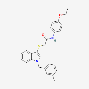 molecular formula C26H26N2O2S B2763036 N-(4-ethoxyphenyl)-2-((1-(3-methylbenzyl)-1H-indol-3-yl)thio)acetamide CAS No. 681275-88-7