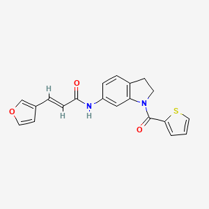 molecular formula C20H16N2O3S B2763038 (E)-3-(呋喃-3-基)-N-(1-(噻吩-2-甲酰)吲哚-6-基)丙烯酰胺 CAS No. 1448140-35-9