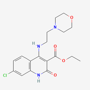 molecular formula C18H22ClN3O4 B2763043 Ethyl 7-chloro-4-((2-morpholinoethyl)amino)-2-oxo-1,2-dihydroquinoline-3-carboxylate CAS No. 1251568-88-3
