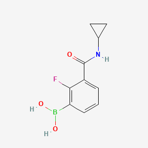 molecular formula C10H11BFNO3 B2763045 3-(环丙基甲酰基)-2-氟苯基硼酸 CAS No. 2096353-44-3