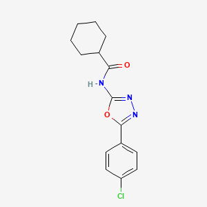 molecular formula C15H16ClN3O2 B2763047 N-(5-(4-氯苯基)-1,3,4-噁二唑-2-基)环己基甲酰胺 CAS No. 865287-12-3