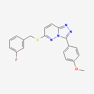 molecular formula C19H15FN4OS B2763048 6-((3-Fluorobenzyl)thio)-3-(4-methoxyphenyl)-[1,2,4]triazolo[4,3-b]pyridazine CAS No. 852376-78-4