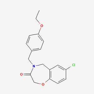 molecular formula C18H18ClNO3 B2763049 7-chloro-4-(4-ethoxybenzyl)-4,5-dihydro-1,4-benzoxazepin-3(2H)-one CAS No. 1326826-24-7