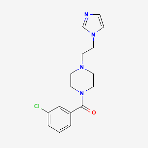 molecular formula C16H19ClN4O B2763050 (4-(2-(1H-imidazol-1-yl)ethyl)piperazin-1-yl)(3-chlorophenyl)methanone CAS No. 1421442-45-6