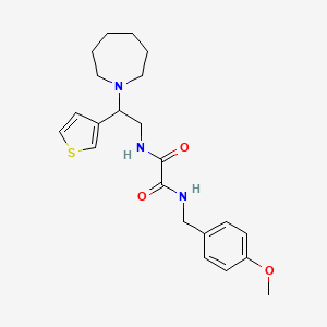 N1-(2-(azepan-1-yl)-2-(thiophen-3-yl)ethyl)-N2-(4-methoxybenzyl)oxalamide