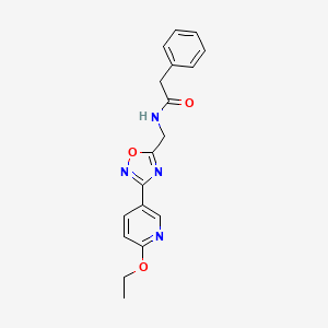 molecular formula C18H18N4O3 B2763053 N-((3-(6-ethoxypyridin-3-yl)-1,2,4-oxadiazol-5-yl)methyl)-2-phenylacetamide CAS No. 1903305-74-7