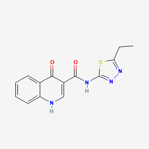 molecular formula C14H12N4O2S B2763056 N-(5-乙基-1,3,4-噻二唑-2-基)-4-氧代-1,4-二氢喹啉-3-甲酰胺 CAS No. 946203-88-9