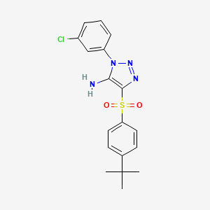 molecular formula C18H19ClN4O2S B2763059 4-[(4-tert-butylphenyl)sulfonyl]-1-(3-chlorophenyl)-1H-1,2,3-triazol-5-amine CAS No. 1031989-91-9