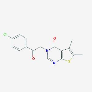 molecular formula C16H13ClN2O2S B276306 3-[2-(4-chlorophenyl)-2-oxoethyl]-5,6-dimethylthieno[2,3-d]pyrimidin-4(3H)-one 