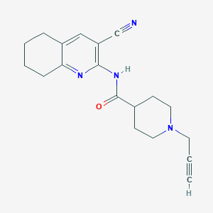 molecular formula C19H22N4O B2763079 N-(3-Cyano-5,6,7,8-tetrahydroquinolin-2-yl)-1-prop-2-ynylpiperidine-4-carboxamide CAS No. 1645414-94-3