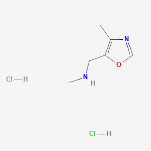 molecular formula C6H12Cl2N2O B2763082 N-甲基-1-(4-甲基-1,3-噁唑-5-基)甲胺;二盐酸盐 CAS No. 2287343-22-8