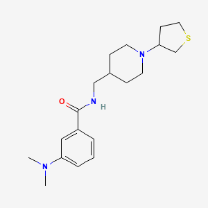 molecular formula C19H29N3OS B2763085 3-(dimethylamino)-N-((1-(tetrahydrothiophen-3-yl)piperidin-4-yl)methyl)benzamide CAS No. 2034240-82-7