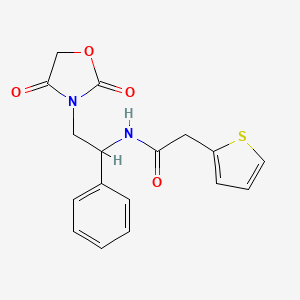 N-(2-(2,4-dioxooxazolidin-3-yl)-1-phenylethyl)-2-(thiophen-2-yl)acetamide