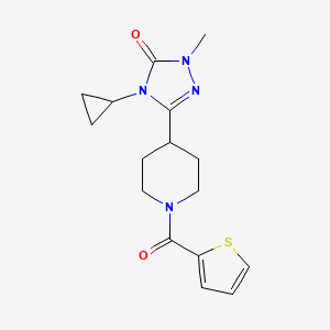 molecular formula C16H20N4O2S B2763095 4-环丙基-1-甲基-3-(1-(噻吩-2-甲酰)哌啶-4-基)-1H-1,2,4-三唑-5(4H)-酮 CAS No. 1797583-84-6
