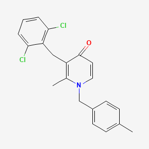 molecular formula C21H19Cl2NO B2763105 3-(2,6-dichlorobenzyl)-2-methyl-1-(4-methylbenzyl)-4(1H)-pyridinone CAS No. 339104-32-4
