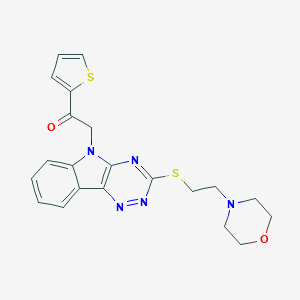 2-(3-{[2-(4-morpholinyl)ethyl]sulfanyl}-5H-[1,2,4]triazino[5,6-b]indol-5-yl)-1-(2-thienyl)ethanone