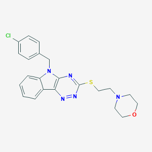 molecular formula C22H22ClN5OS B276312 5-(4-chlorobenzyl)-5H-[1,2,4]triazino[5,6-b]indol-3-yl 2-(4-morpholinyl)ethyl sulfide 