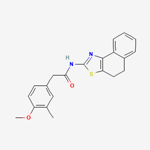 molecular formula C21H20N2O2S B2763125 N-(4,5-dihydronaphtho[1,2-d]thiazol-2-yl)-2-(4-methoxy-3-methylphenyl)acetamide CAS No. 955850-57-4