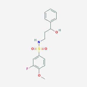 molecular formula C16H18FNO4S B2763129 3-氟-N-(3-羟基-3-苯基丙基)-4-甲氧基苯磺酰胺 CAS No. 1396747-65-1