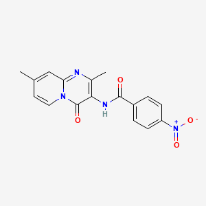 molecular formula C17H14N4O4 B2763132 N-(2,8-dimethyl-4-oxo-4H-pyrido[1,2-a]pyrimidin-3-yl)-4-nitrobenzamide CAS No. 897617-00-4