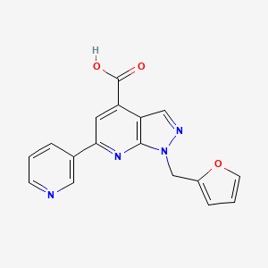 1-(furan-2-ylmethyl)-6-(pyridin-3-yl)-1H-pyrazolo[3,4-b]pyridine-4-carboxylic acid
