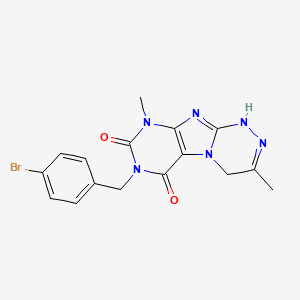 molecular formula C16H15BrN6O2 B2763143 7-[(4-溴苯基)甲基]-3,9-二甲基-1,4-二氢嘌呤并[8,7-c][1,2,4]三唑-6,8-二酮 CAS No. 921112-11-0