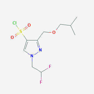 molecular formula C10H15ClF2N2O3S B2763144 1-(2,2-difluoroethyl)-3-(isobutoxymethyl)-1H-pyrazole-4-sulfonyl chloride CAS No. 1856098-30-0