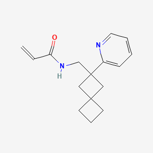 molecular formula C16H20N2O B2763145 N-[(2-Pyridin-2-ylspiro[3.3]heptan-2-yl)methyl]prop-2-enamide CAS No. 2361641-76-9