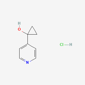 molecular formula C8H10ClNO B2763146 1-Pyridin-4-ylcyclopropan-1-ol;hydrochloride CAS No. 2460754-64-5