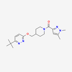 molecular formula C20H29N5O2 B2763147 [4-[(6-Tert-butylpyridazin-3-yl)oxymethyl]piperidin-1-yl]-(1,5-dimethylpyrazol-3-yl)methanone CAS No. 2320422-00-0