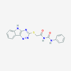 molecular formula C18H14N6O2S B276315 N-phenyl-N'-[(5H-[1,2,4]triazino[5,6-b]indol-3-ylsulfanyl)acetyl]urea 