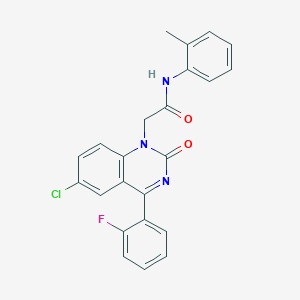 molecular formula C23H17ClFN3O2 B2763150 2-(6-chloro-4-(2-fluorophenyl)-2-oxoquinazolin-1(2H)-yl)-N-(o-tolyl)acetamide CAS No. 932321-35-2