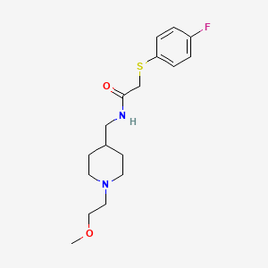 molecular formula C17H25FN2O2S B2763151 2-((4-fluorophenyl)thio)-N-((1-(2-methoxyethyl)piperidin-4-yl)methyl)acetamide CAS No. 1209886-82-7