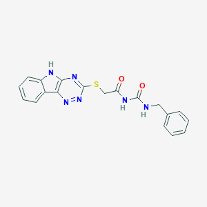 molecular formula C19H16N6O2S B276317 N-benzyl-N'-[(5H-[1,2,4]triazino[5,6-b]indol-3-ylsulfanyl)acetyl]urea 