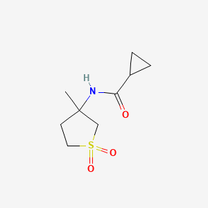 molecular formula C9H15NO3S B2763178 N-(3-甲基-1,1-二氧-1lambda6-硫杂戊烷-3-基)环丙烷羧酰胺 CAS No. 1327480-54-5