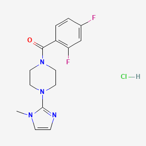 molecular formula C15H17ClF2N4O B2763186 (2,4-二氟苯基)(4-(1-甲基-1H-咪唑-2-基)哌嗪-1-基)甲酮盐酸盐 CAS No. 1185089-47-7