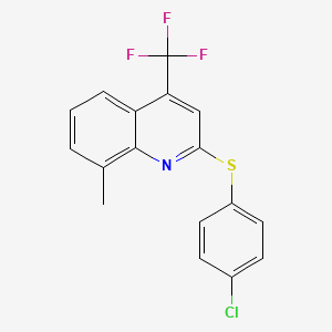 molecular formula C17H11ClF3NS B2763192 4-氯苯基-8-甲基-4-(三氟甲基)-2-喹啉基硫醚 CAS No. 338415-69-3