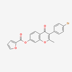 molecular formula C21H13BrO5 B2763211 3-(4-bromophenyl)-2-methyl-4-oxo-4H-chromen-7-yl furan-2-carboxylate CAS No. 610752-48-2