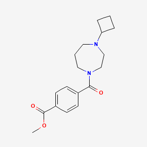 molecular formula C18H24N2O3 B2763212 Methyl 4-(4-cyclobutyl-1,4-diazepane-1-carbonyl)benzoate CAS No. 2309779-84-6