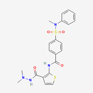 N-(3-(2,2-dimethylhydrazinecarbonyl)thiophen-2-yl)-4-(N-methyl-N-phenylsulfamoyl)benzamide