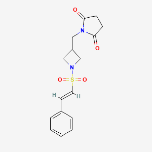 1-({1-[(E)-2-phenylethenesulfonyl]azetidin-3-yl}methyl)pyrrolidine-2,5-dione