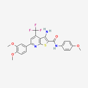 molecular formula C24H20F3N3O4S B2763233 3-氨基-6-(3,4-二甲氧基苯基)-N-(4-甲氧基苯基)-4-(三氟甲基)噻吩并[2,3-b]吡啶-2-甲酰胺 CAS No. 625369-54-2