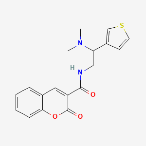 molecular formula C18H18N2O3S B2763242 N-(2-(dimethylamino)-2-(thiophen-3-yl)ethyl)-2-oxo-2H-chromene-3-carboxamide CAS No. 946271-26-7