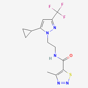 N-(2-(5-cyclopropyl-3-(trifluoromethyl)-1H-pyrazol-1-yl)ethyl)-4-methyl-1,2,3-thiadiazole-5-carboxamide